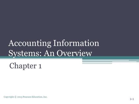 Accounting Information Systems: An Overview