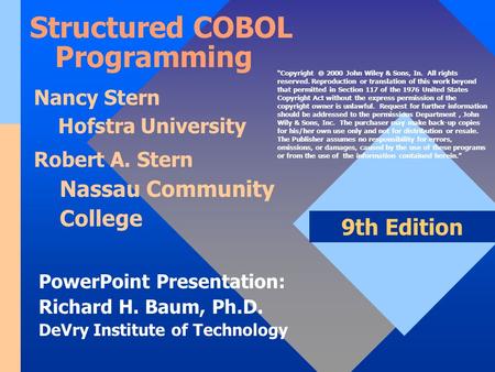 Structured COBOL Programming