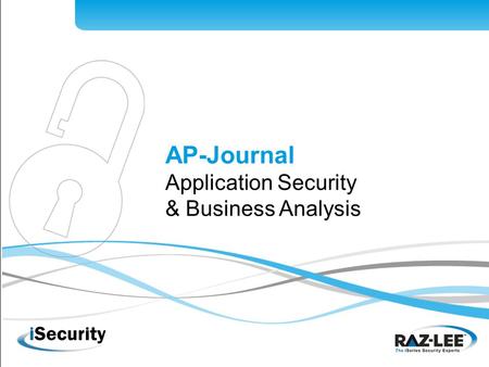 AP-Journal Application Security & Business Analysis.