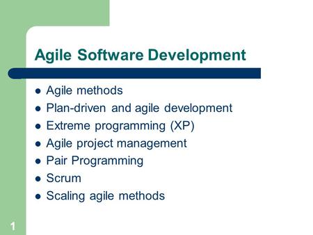 Agile Software Development