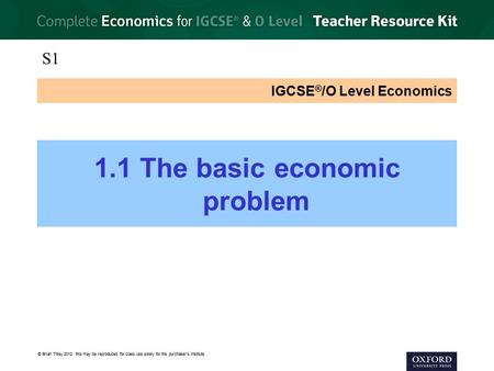 IGCSE®/O Level Economics