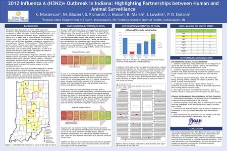 2012 Influenza A (H3N2)v Outbreak in Indiana: Highlighting Partnerships between Human and Animal Surveillance The Indiana State Department of Health (ISDH)