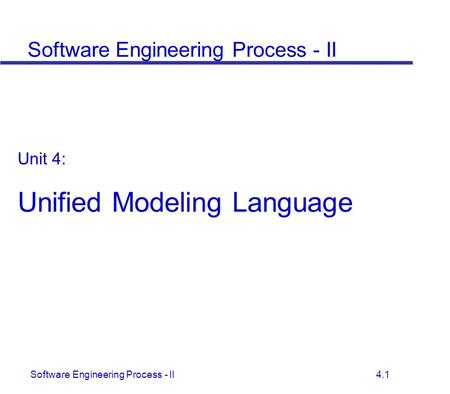 Unified Modeling Language