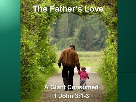 The Father’s Love A Giant Consumed 1 John 3:1-3. “How great is the love the Father has lavished on us, that we should be called children of God! And that.