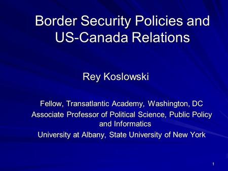 Border Security Policies and US-Canada Relations