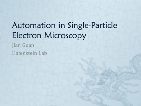 Automation in Single-Particle Electron Microscopy