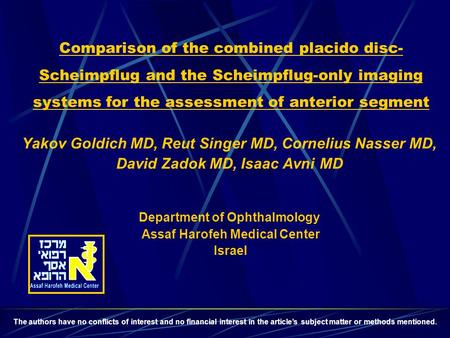 David Zadok MD, Isaac Avni MD