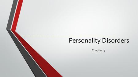 Personality Disorders