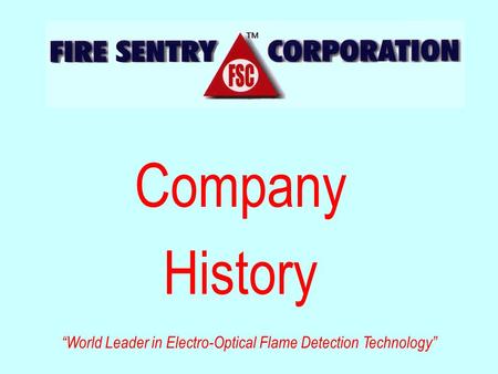 Company History “World Leader in Electro-Optical Flame Detection Technology”