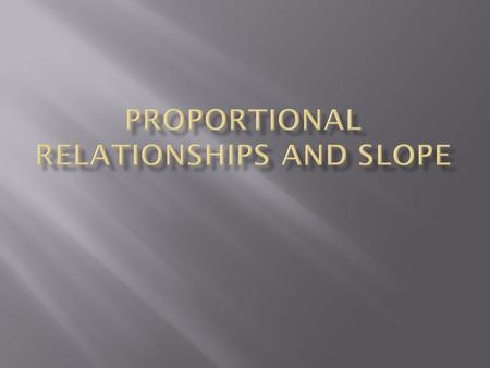 A proportional relationship between two quantities is one in which the two quantities vary directly with one another. Example: If one item is doubled,