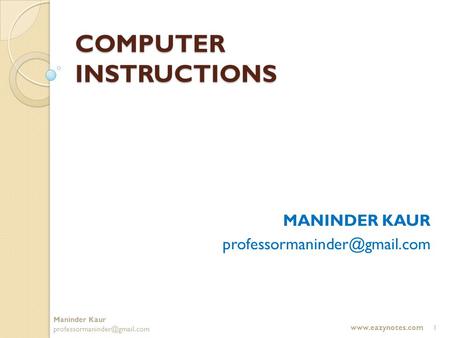 COMPUTER INSTRUCTIONS