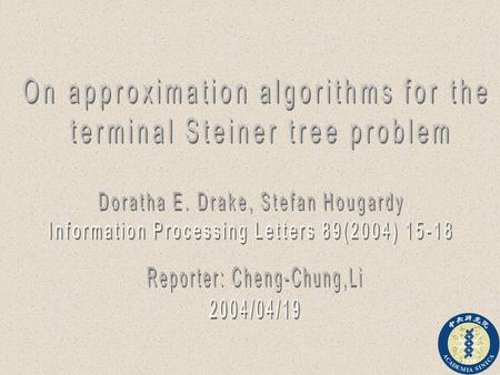 Outline Introduction The hardness result The approximation algorithm.