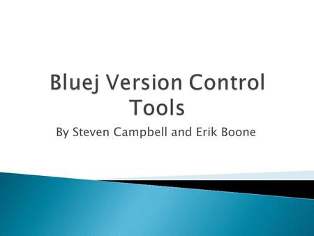 By Steven Campbell and Erik Boone.  Sharing projects by putting them into a central repository.  Checking out copies of projects from the repository.