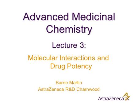 Advanced Medicinal Chemistry