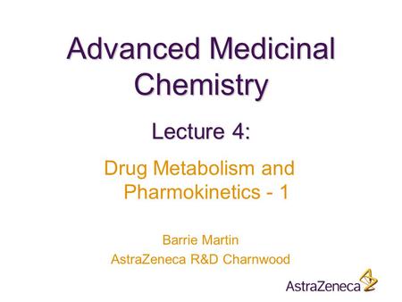 Advanced Medicinal Chemistry