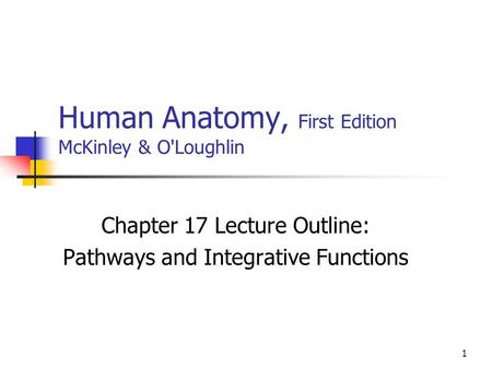 Human Anatomy, First Edition McKinley & O'Loughlin