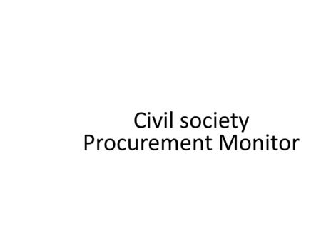 Civil society Procurement Monitor