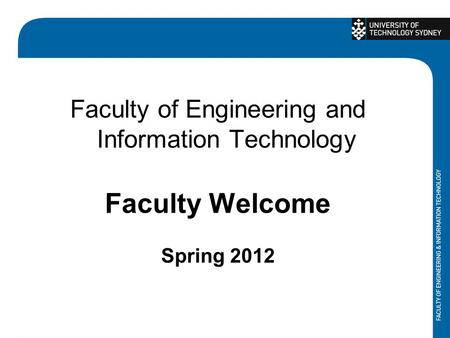 Faculty of Engineering and Information Technology