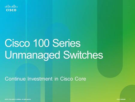 Cisco 100 Series Unmanaged Switches