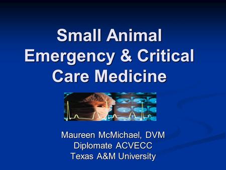 Small Animal Emergency & Critical Care Medicine