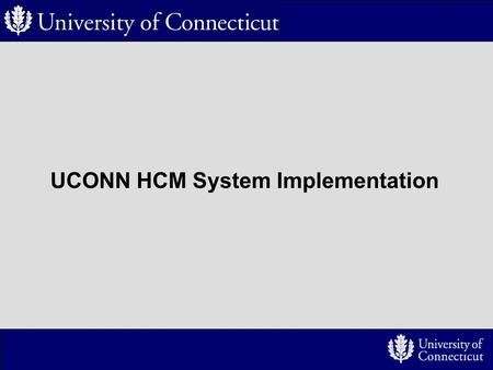 UCONN HCM System Implementation