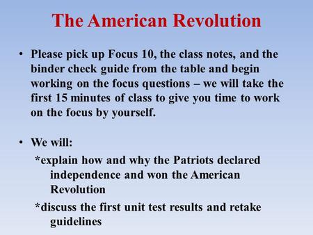 The American Revolution