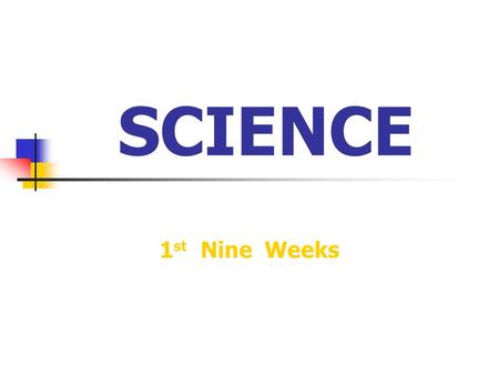 SCIENCE 1 st Nine Weeks. What is Science? …. Science is the discovery of everything around us.