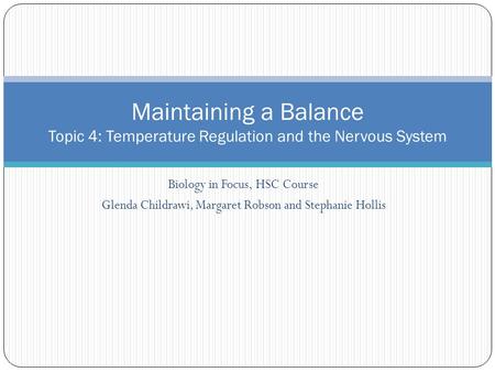 Biology in Focus, HSC Course