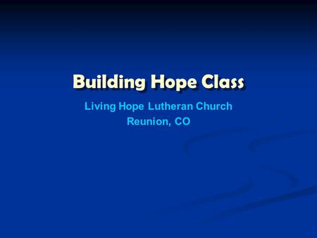 Living Hope Lutheran Church