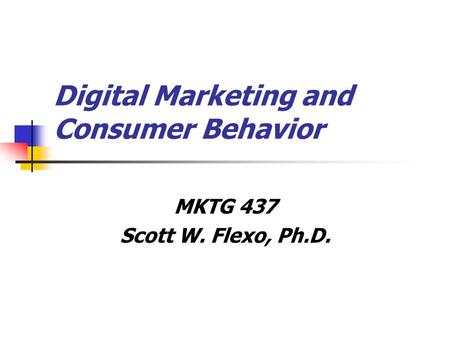 Digital Marketing and Consumer Behavior