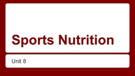 Sports Nutrition Unit 8. Ergogenics We already know that athletic performance has its basis in genetics. That along with coaching contributes to performance.