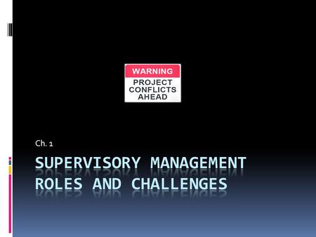 Ch. 1. I. Need For Management  Organization – group that has common goal  Operations - producing  Marketing – informing and selling  Financing - $