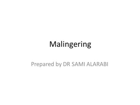 Prepared by DR SAMI ALARABI