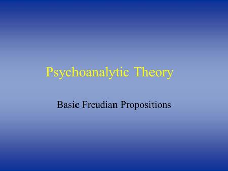 Psychoanalytic Theory