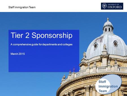 Tier 2 Sponsorship Staff Immigration Team