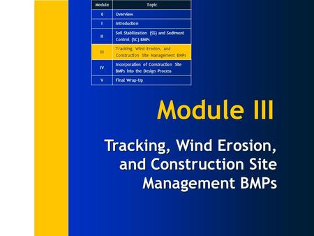 Module Topic Overview I Introduction II