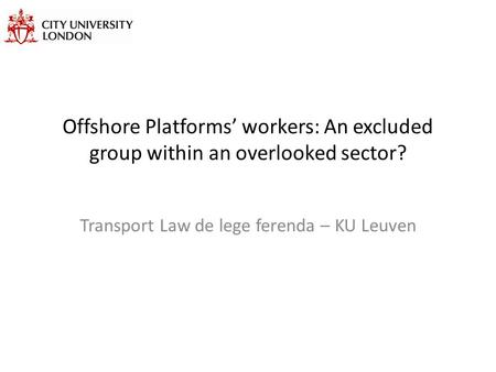 Transport Law de lege ferenda – KU Leuven