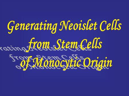 The demand for islet cells for treatment of diabetes and lack of pancreata and the problem of immunosuppression with the allogenic transplantation directed.