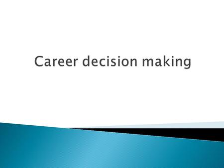 Part 1 A successful career is built on two things: good planning and good luck. While one never knows precisely when certain unique opportunities may.