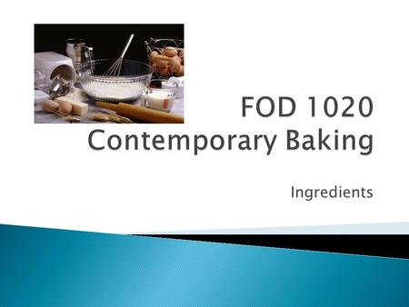 Ingredients.  Cereals such as wheat, oats, corn, and rice are commonly used to produce flour.  For baking, wheat flour is most commonly used. Flour.