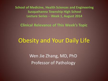 Obesity and Your Daily Life