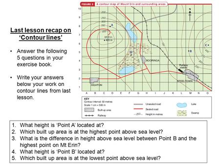 Last lesson recap on ‘Contour lines’