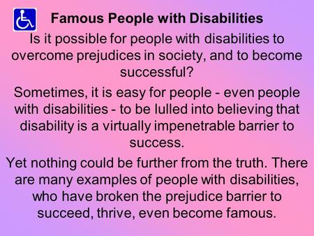 Famous People with Disabilities