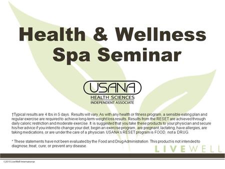 Health & Wellness Spa Seminar