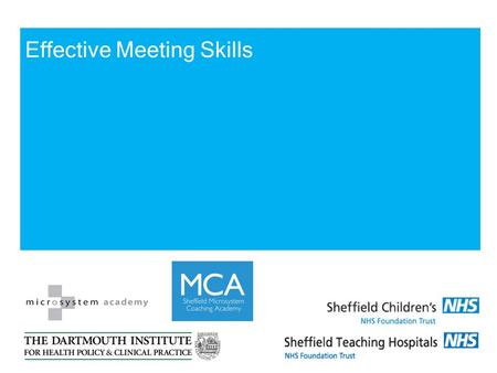 Effective Meeting Skills. Effective meetings Conducted in a disciplined manner Active participation of all Clear action items Agenda for the next meeting.