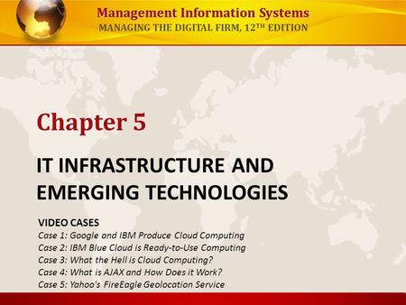 IT INFRASTRUCTURE AND EMERGING TECHNOLOGIES