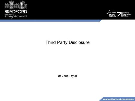 Third Party Disclosure