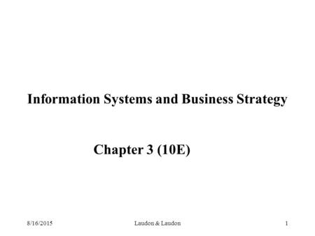 Information Systems and Business Strategy