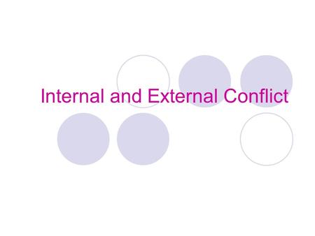 Internal and External Conflict. What is Conflict? A conflict is a struggle between opposing forces. There are two main kinds of conflict in stories: internal.