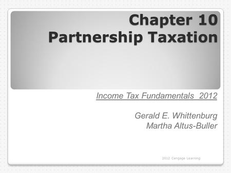 Chapter 10 Partnership Taxation